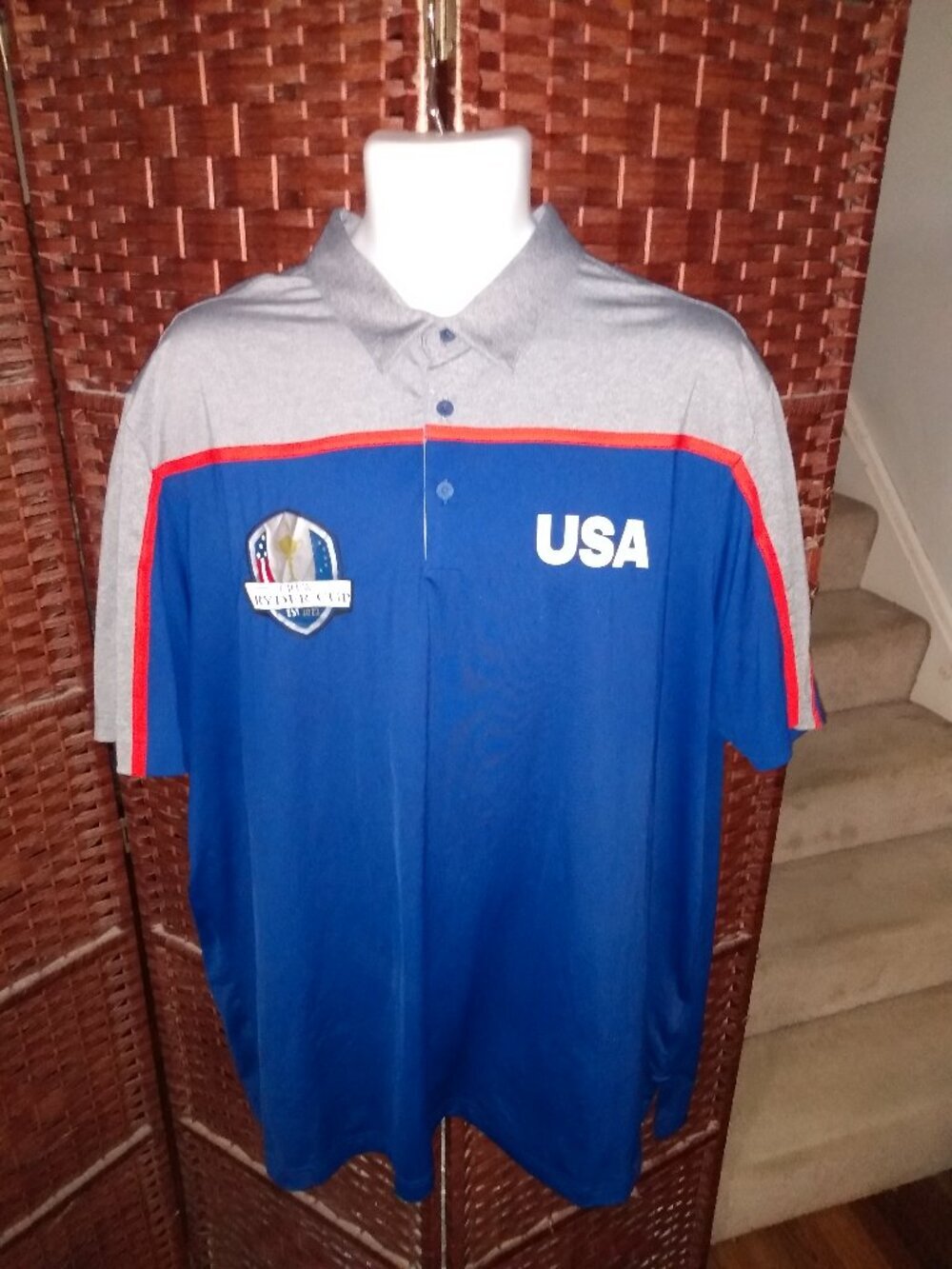Mens Adidas 2022 Team USA Crew Ryder Cup Polo Shirt Golf Shirt 2XL